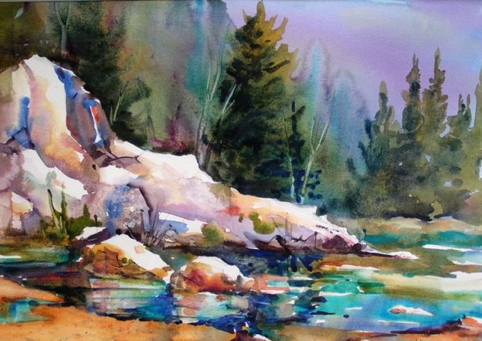 Watercolour Landscape Framed Print Watercolour Landscape Framed Print